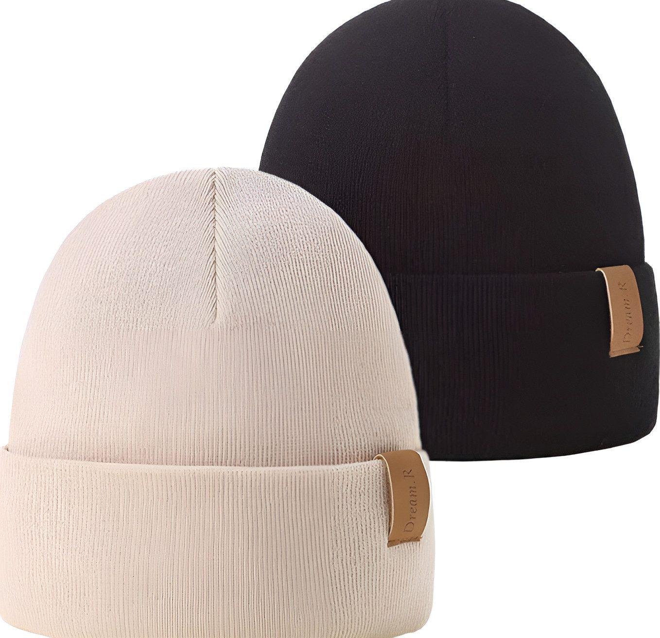 AHAHA Beanie - 2er Schwarz Beige