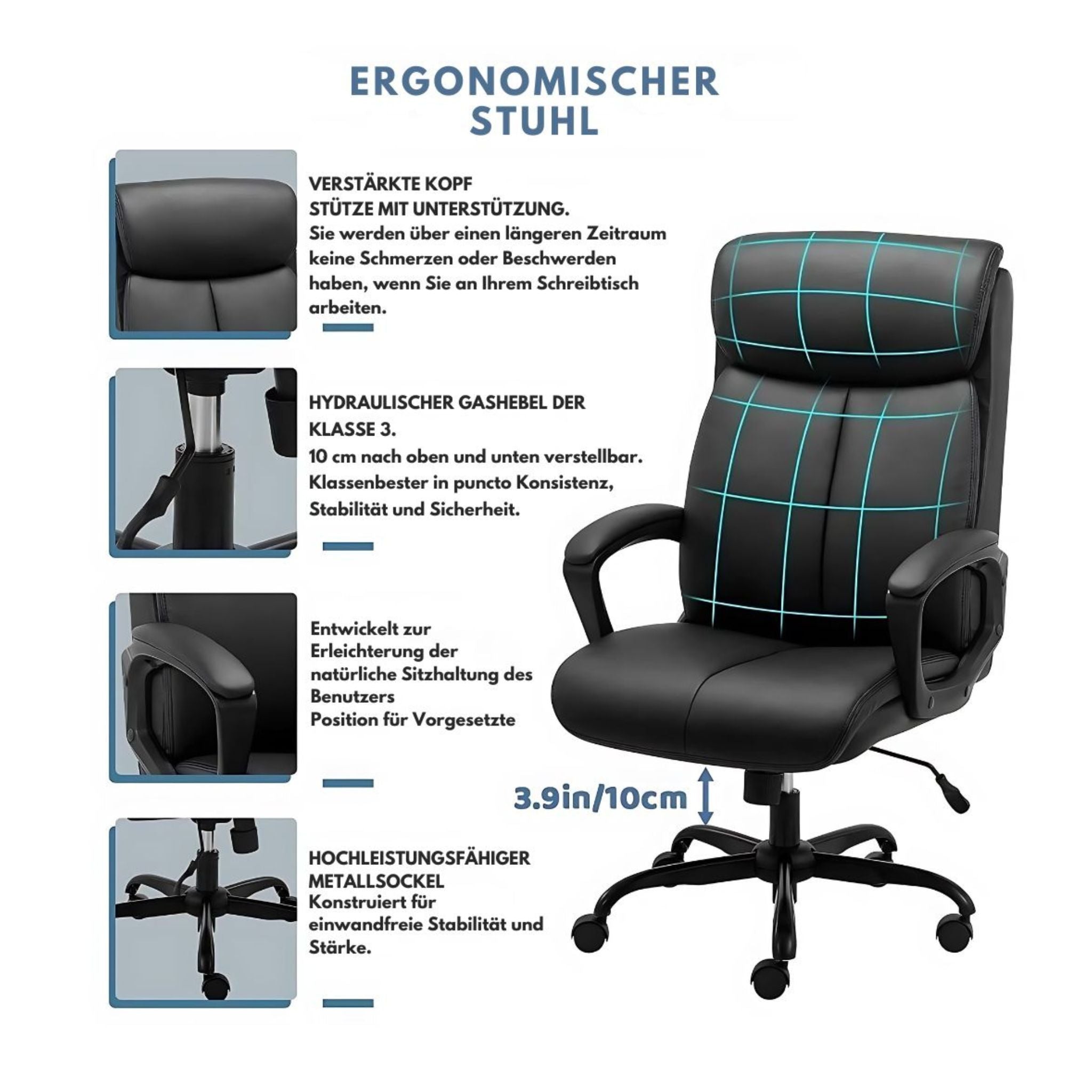 Ergonomischer Bürostuhl - schwarz