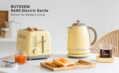 BUYDEEM - Wasserkocher - Elegantes Retro-Design - Gelb