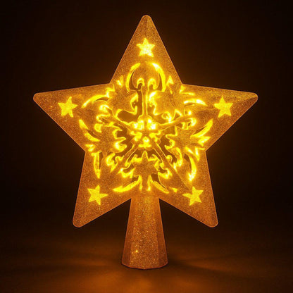 Dorado - LED-Sternbaumspitze mit Rotationsprojektor
