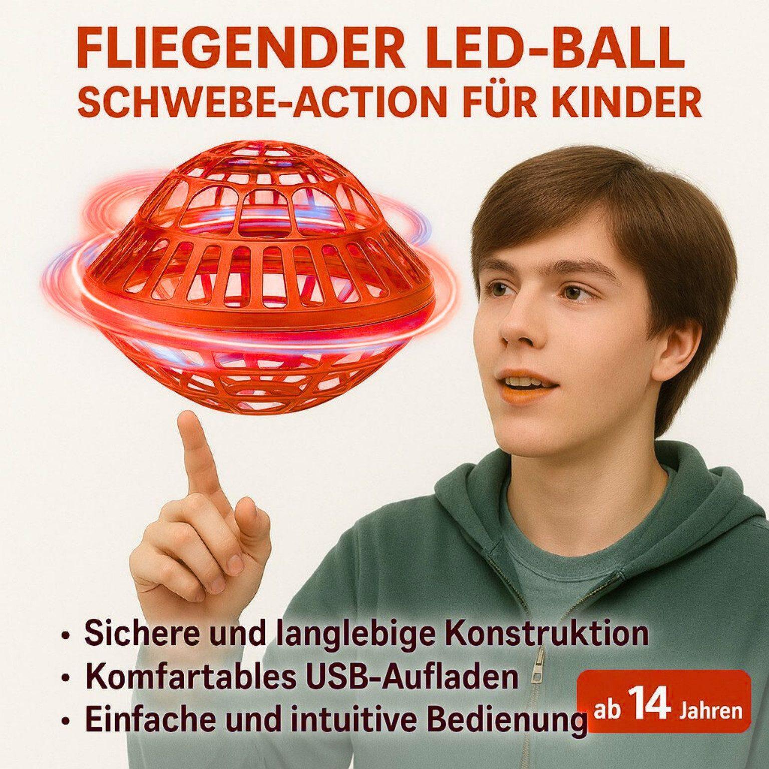 Flynova - LED Spielball Ufo - Rot