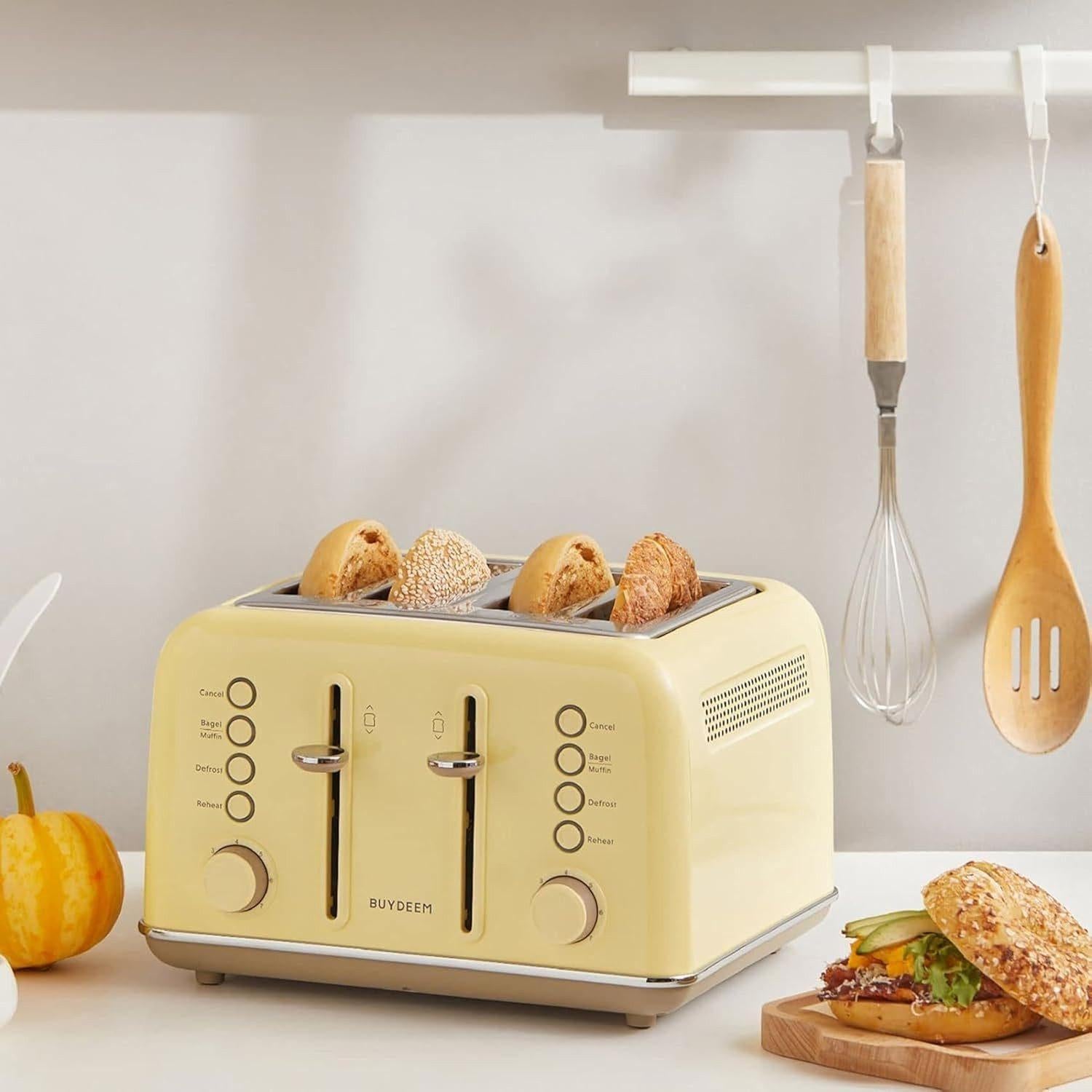 BUYDEEM - Retro-Toaster  Kompakt, Stilvoll & Praktisch - Gelb