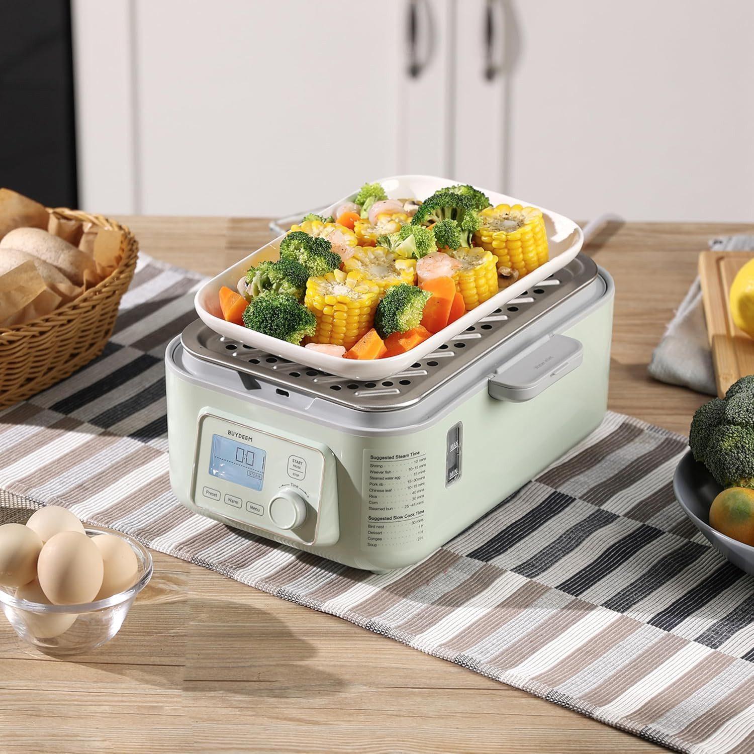 BUYDEEM - Multifunktionaler Dampfgarer 5-in-1 - Grün