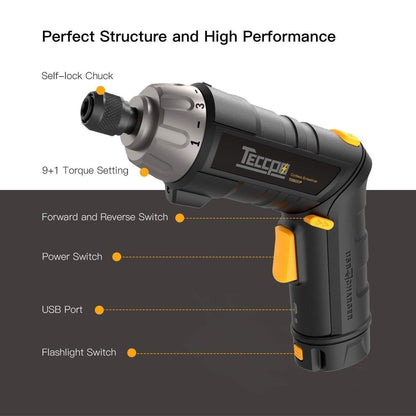 TECCPO Akkuschrauber 6Nm - TDSC01P Schwarz