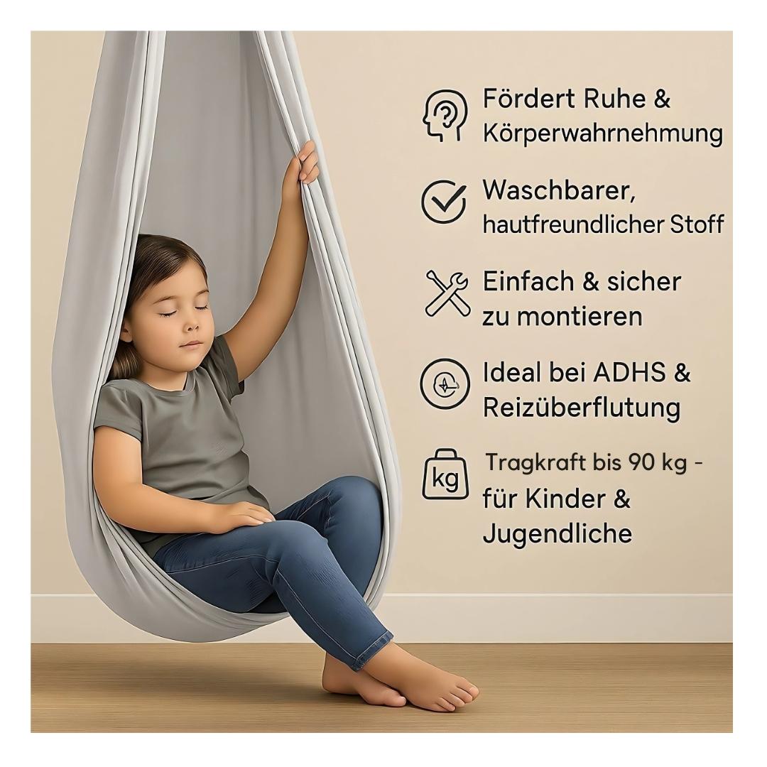 Kronenberg Therapieschaukel Kinder – Sensorische Hängeschaukel aus doppellagigem Polyester