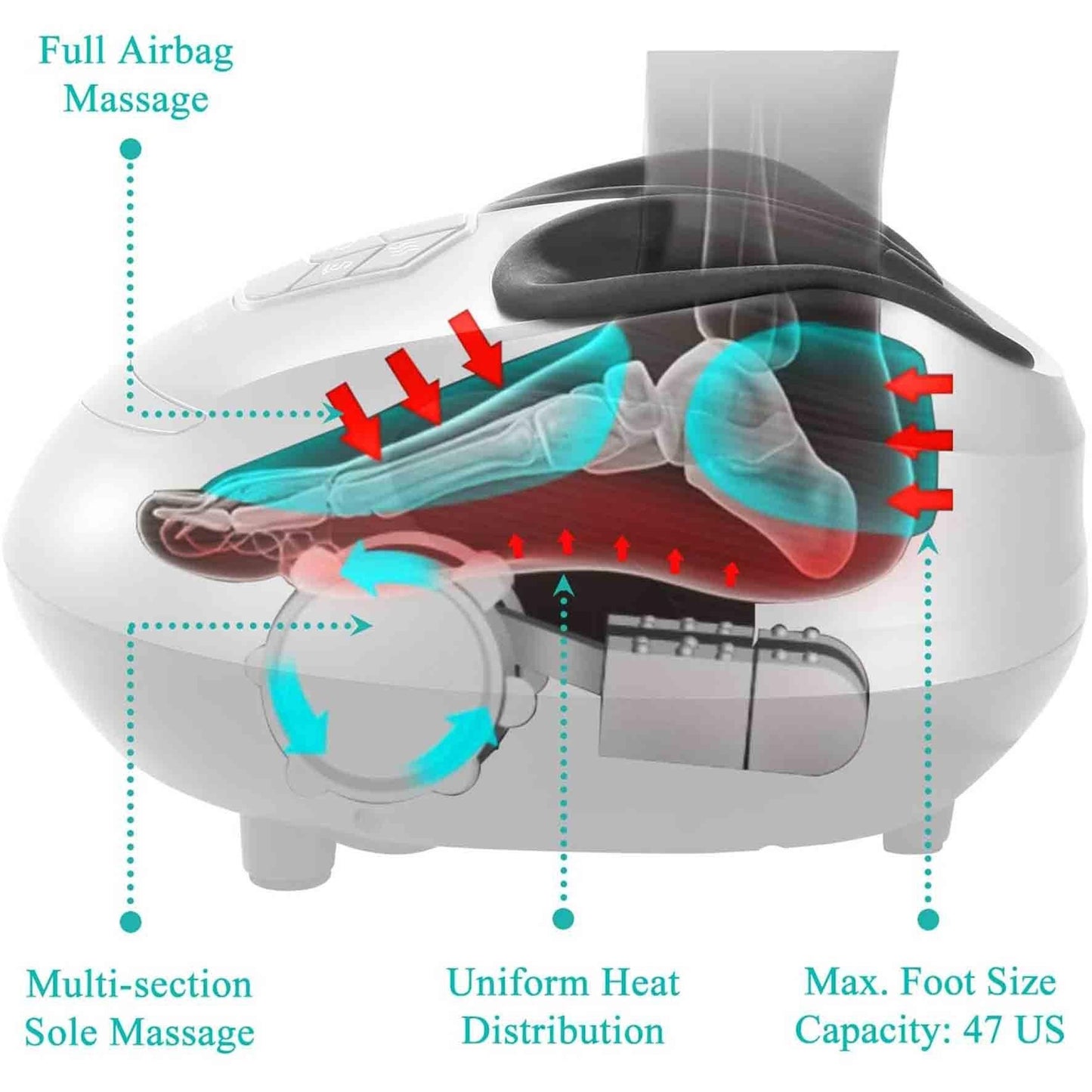 MARNUR Shiatsu-Fußmassagegerät mit Wärmefunktion