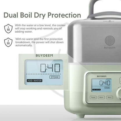 BUYDEEM - Multifunktionaler Dampfgarer 5-in-1 - Grün