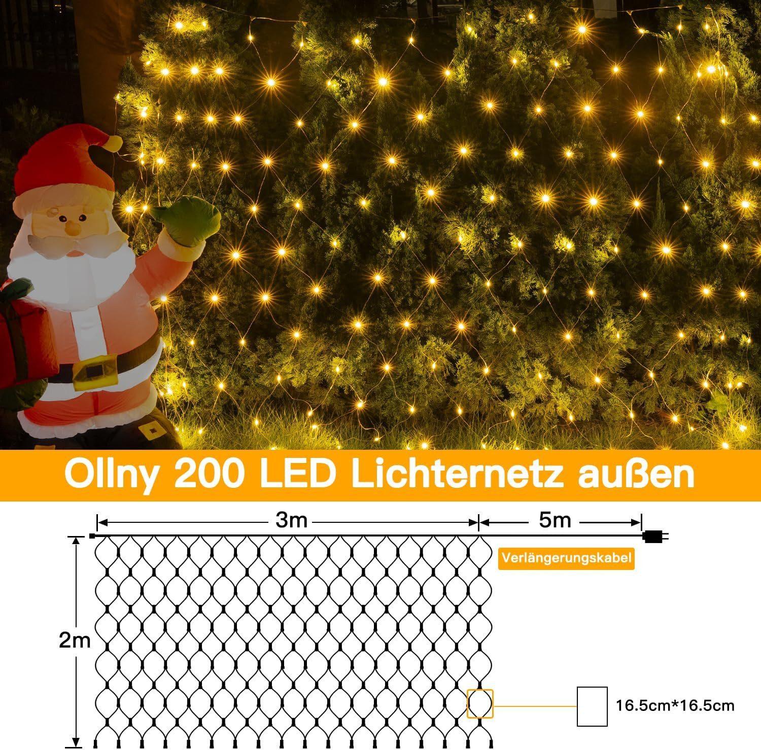 Ollny LED-Lichternetz, 200-flammig - M8XR