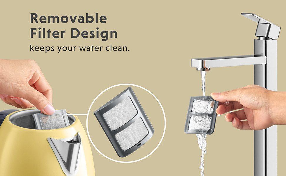 BUYDEEM - Wasserkocher - Elegantes Retro-Design - Gelb