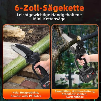 ALLJOY Säge 9000 - Leistungsstarke 6-Zoll Mini Kettensäge