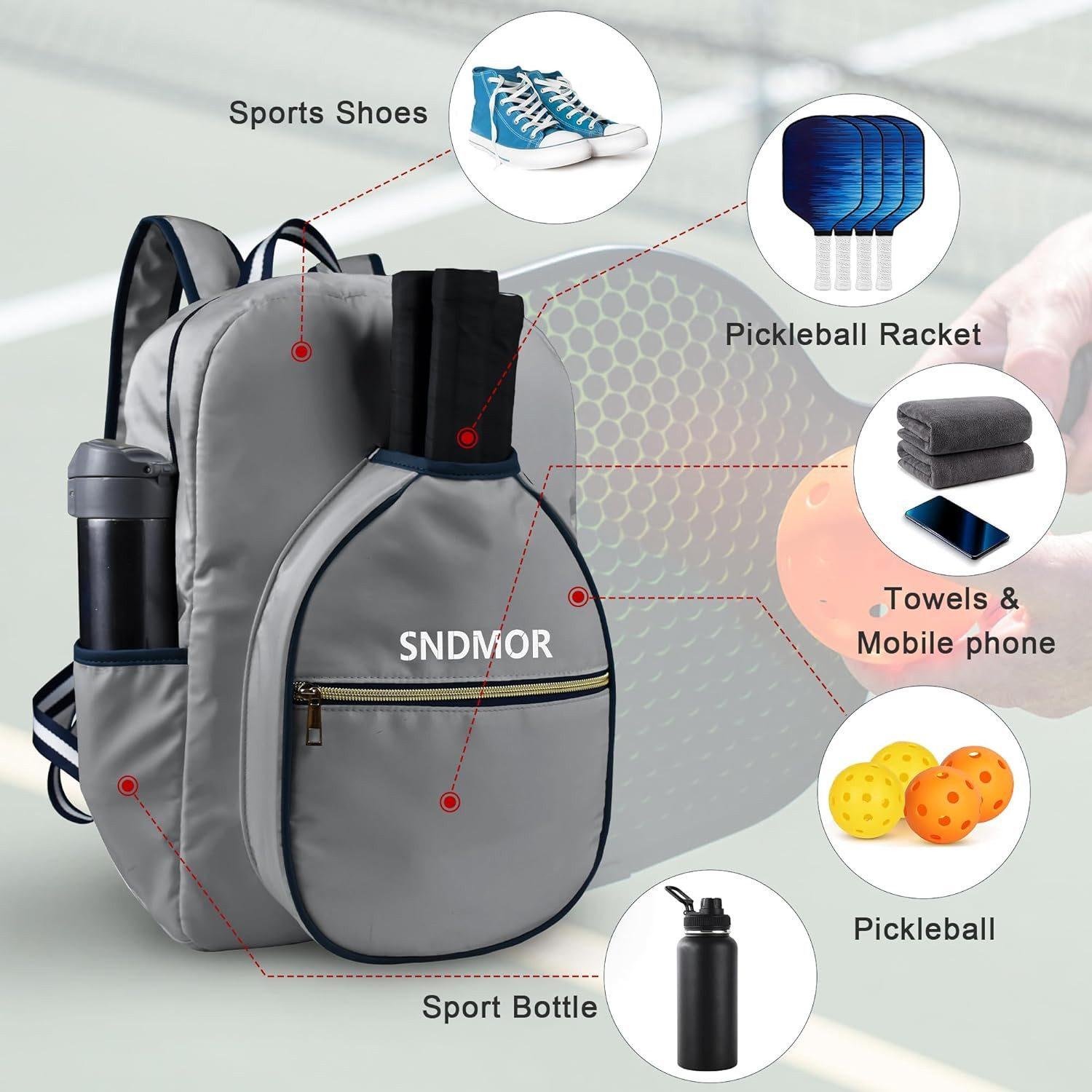 Sportrucksack - Pickleball Rucksack - Grau - SNDMOR