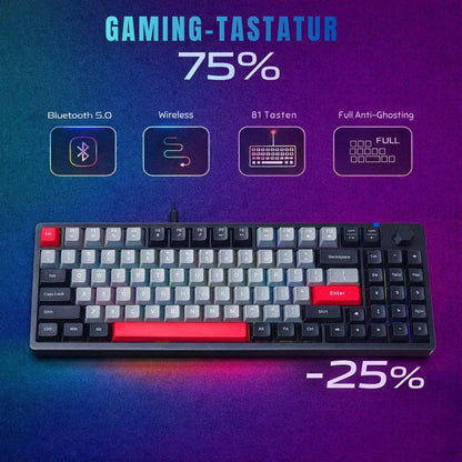 Goldstern wireless Gaming Tastatur - CX63 Schwarz