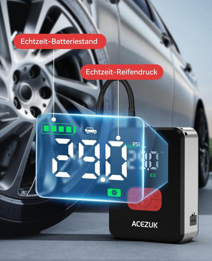 ACEZUK - Tragbarer Starthilfe mit Luftkompressor - M06