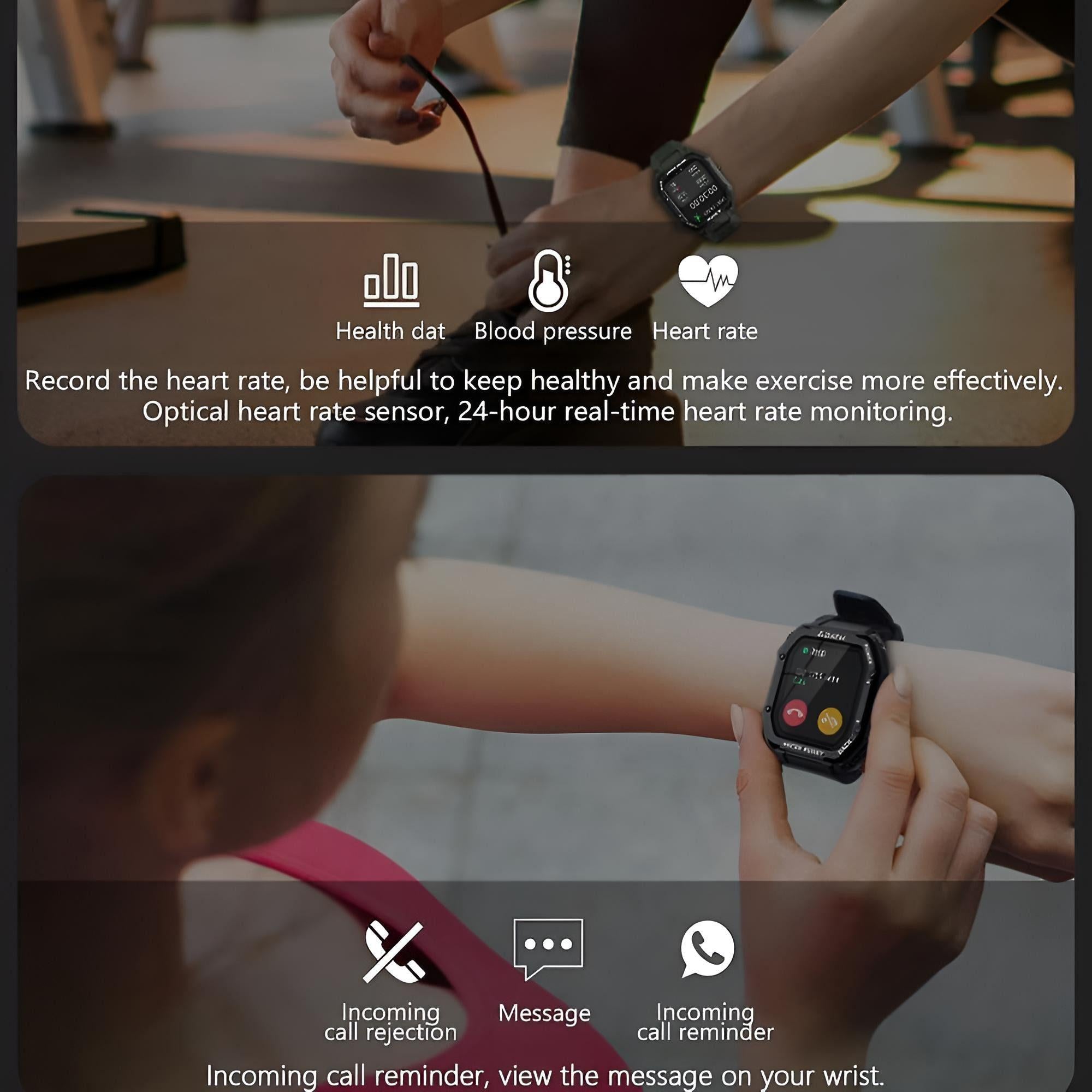 Smartwatch  Fitnessuhr  20 Sportmodi, Herzfrequenz, grün  Canspot