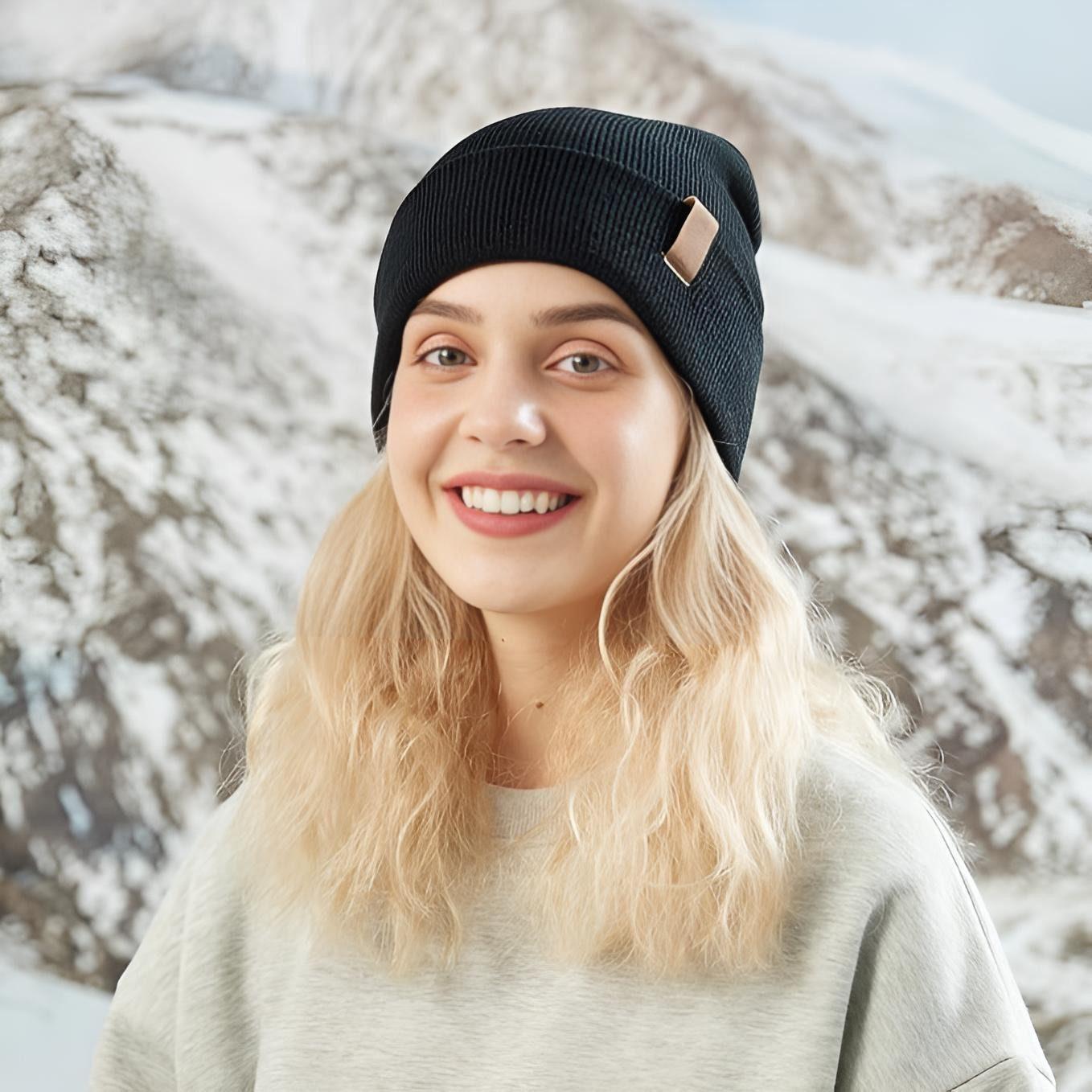 AHAHA Beanie - 2er Schwarz Beige