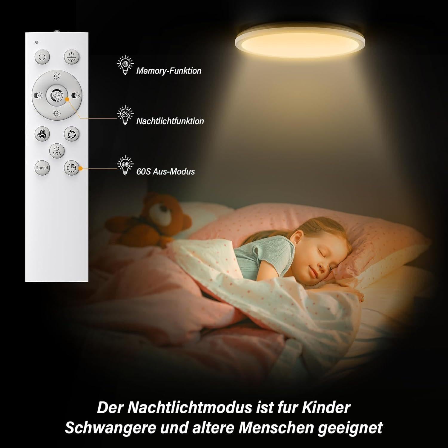 Tomeem LED Deckenleuchte - Schwarz