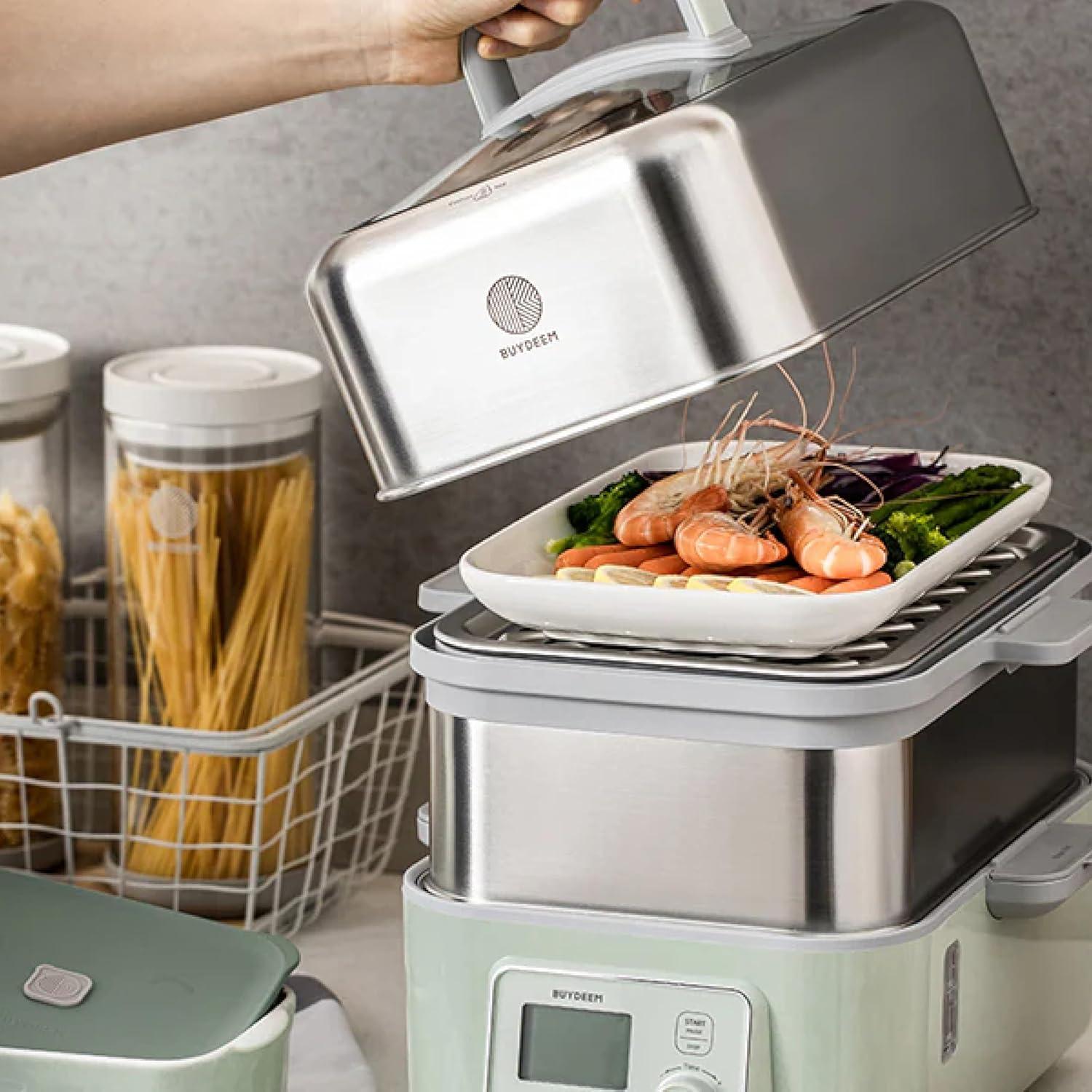 BUYDEEM - Multifunktionaler Dampfgarer 6-in-1 - Grün