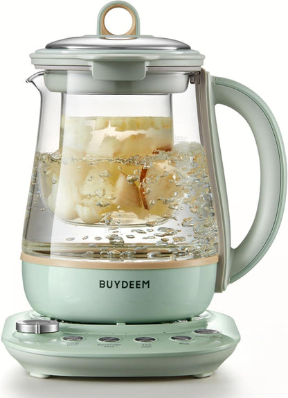 BUYDEEM - Teekocher aus Glas & Edelstahl - Grün