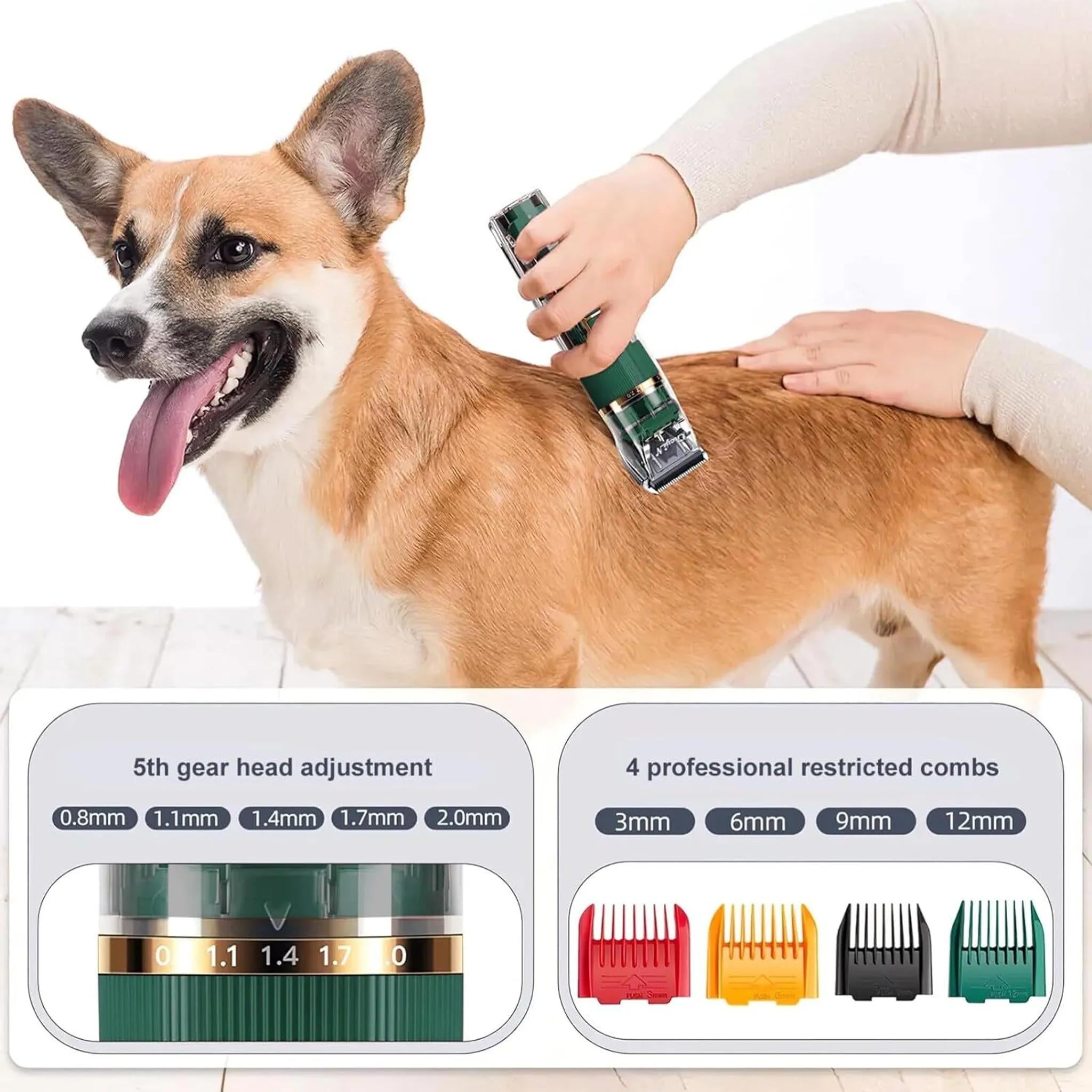 Pet Grooming - Pflege-Kit - Waschbare Haustier Haarschneidemaschine mit LED-Display