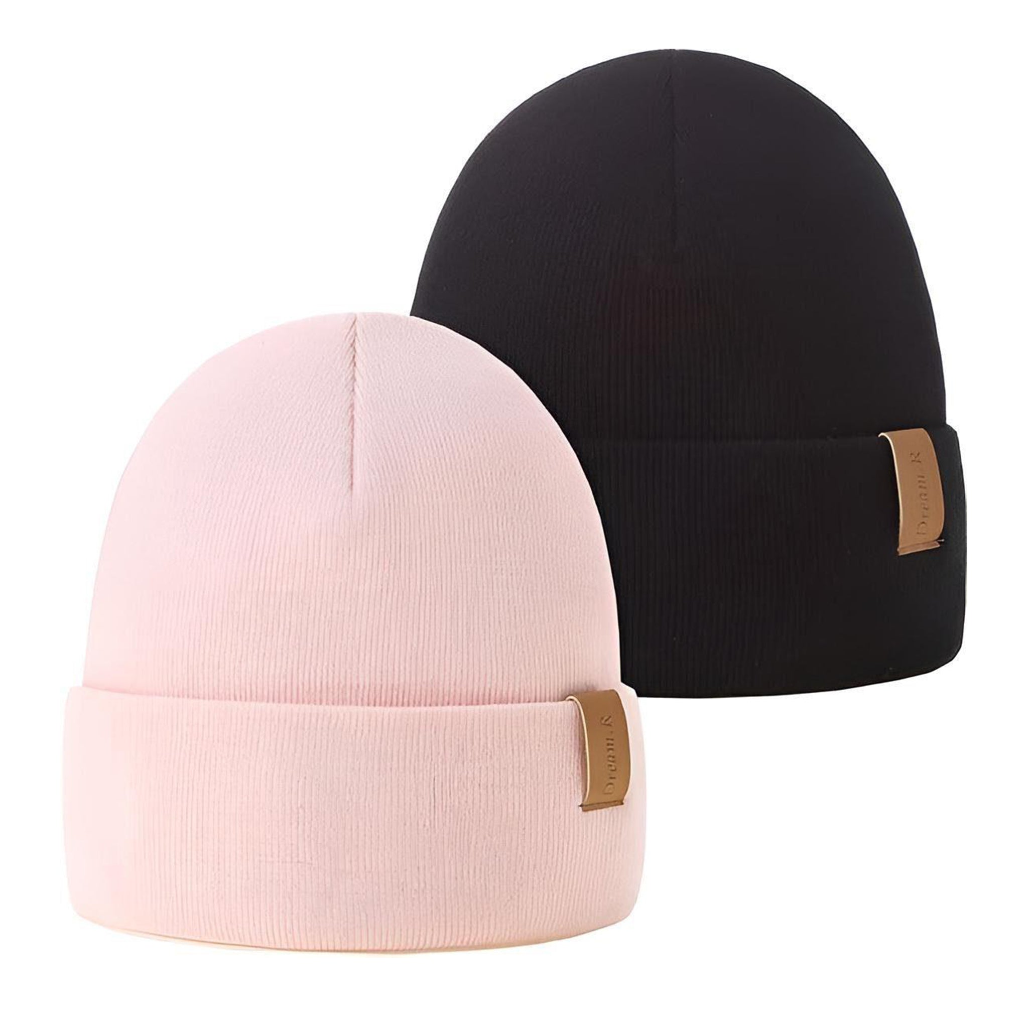 AHAHA Beanie - 2er Schwarz Rosa