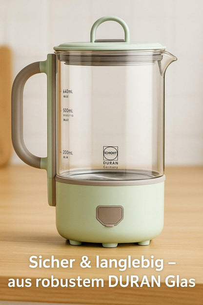 BUYDEEM - Teekocher 0,6L aus Glas & Edelstahl - Grün