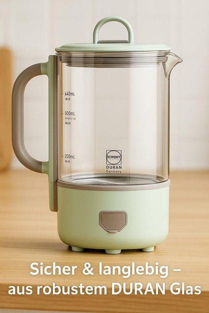 BUYDEEM - Teekocher 0,6L aus Glas & Edelstahl - Grün