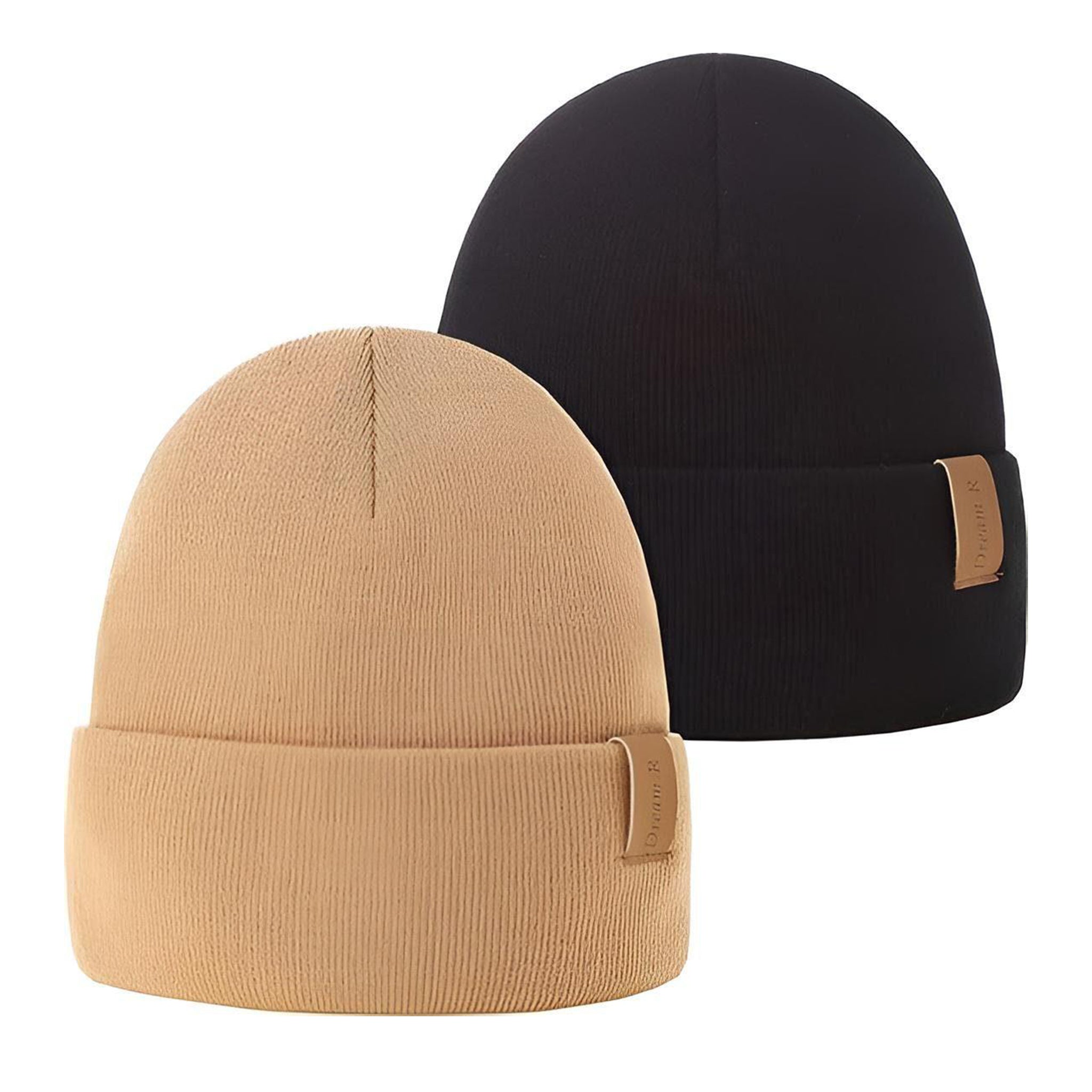 AHAHA Beanie - 2er Schwarz Khaki