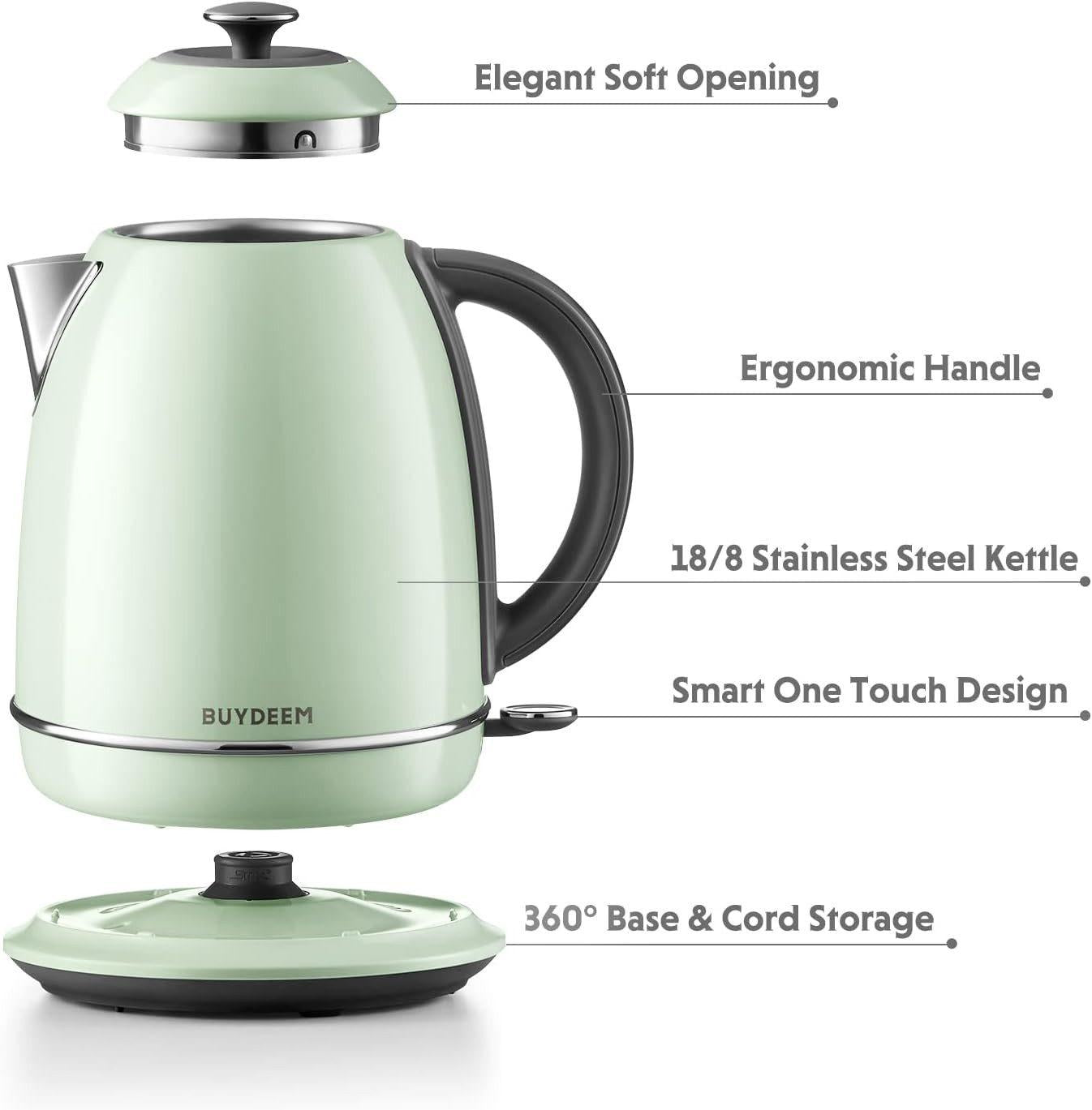 BUYDEEM - Wasserkocher - Elegantes Retro-Design - Gelb