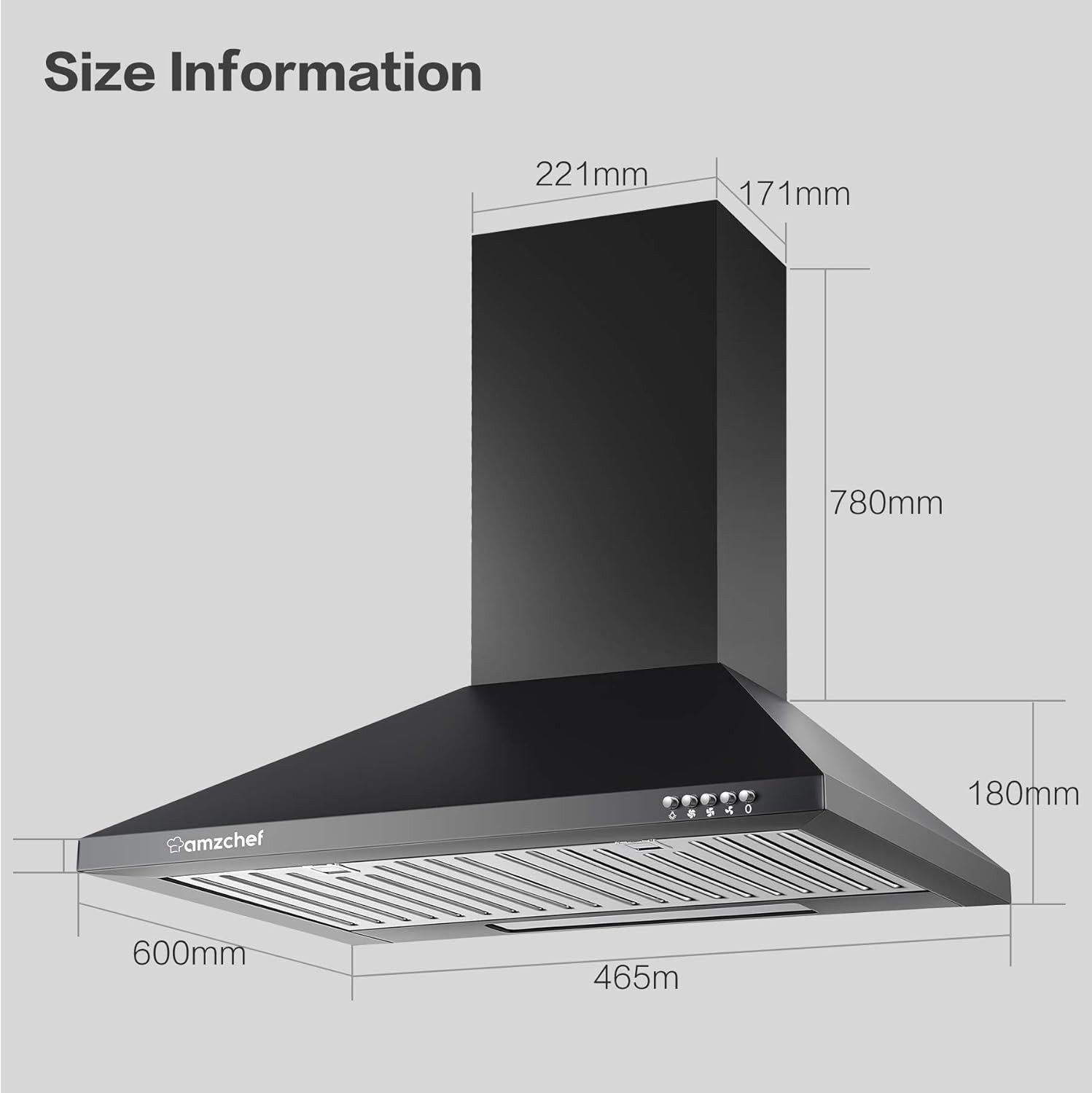 Amzchef Wandhaube - S-1001G Black