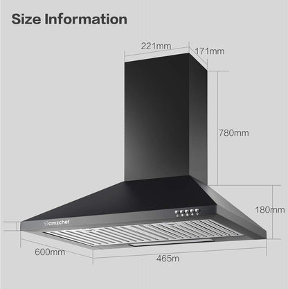 Amzchef Wandhaube - S-1001G Black