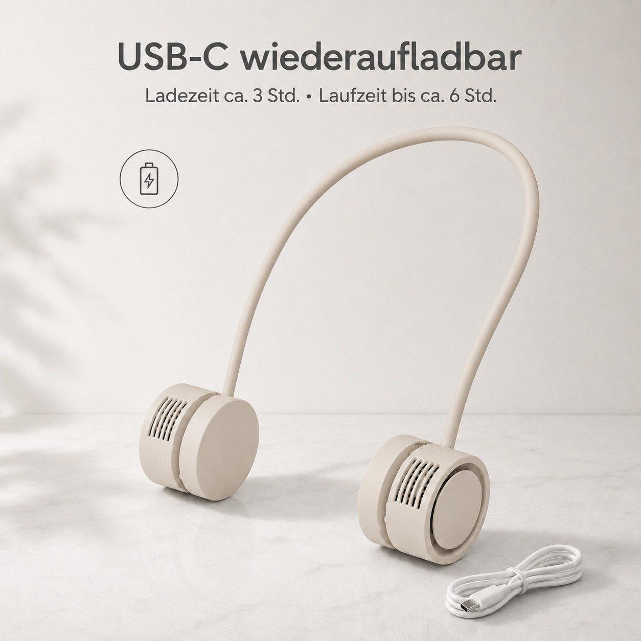 Zantan - Nackenventilator 360° verstellbar - Beige