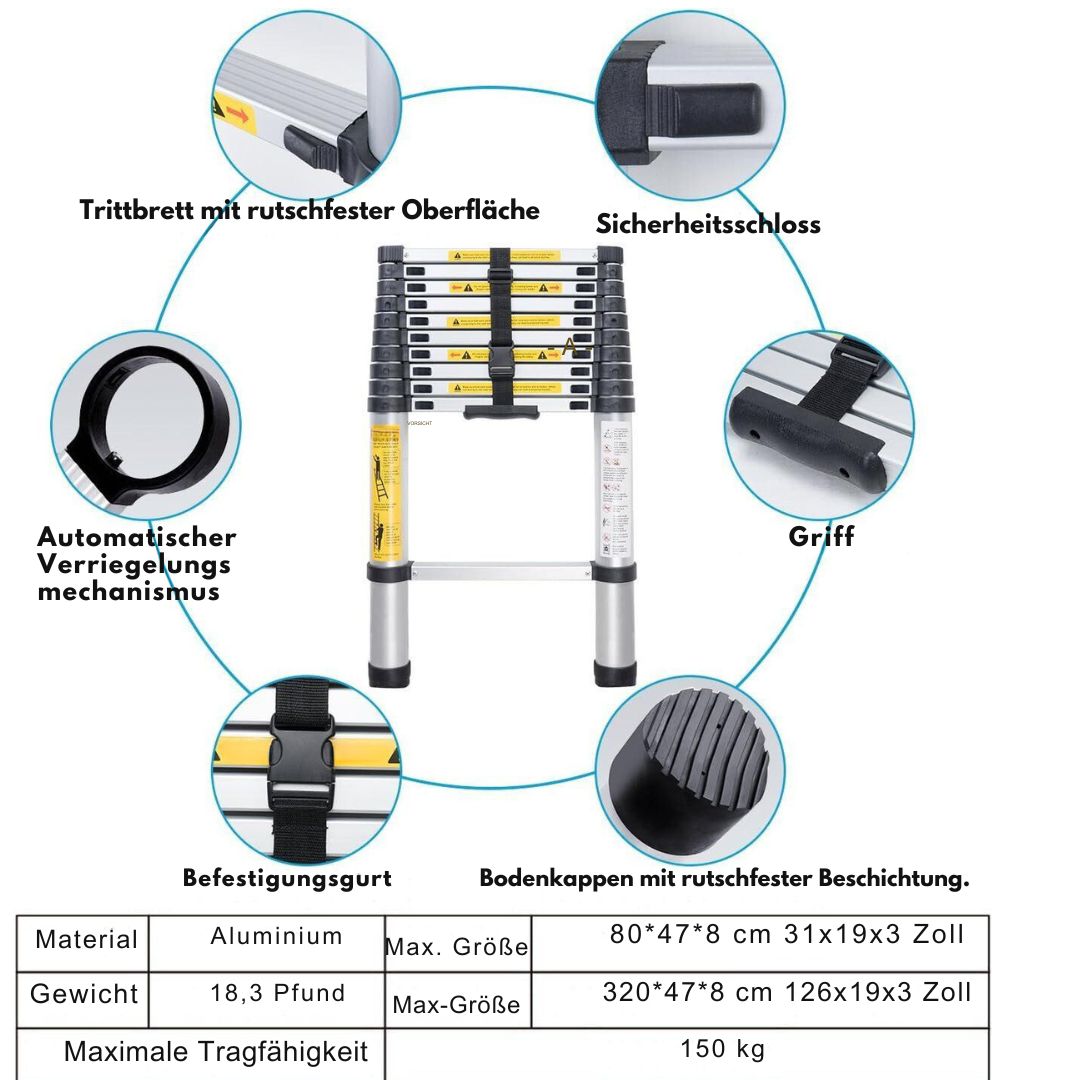 Teleskopleiter - Alu Leiter-4,7M