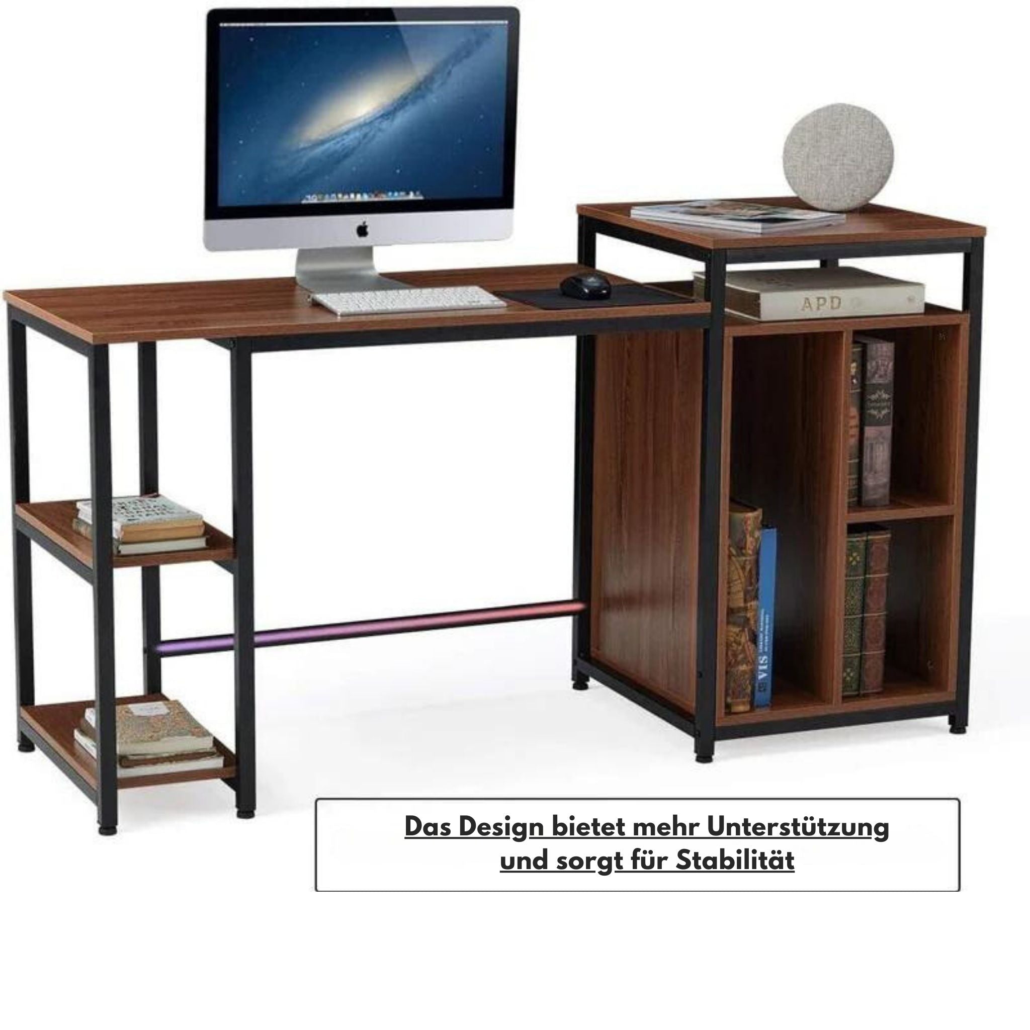 Regal-Schreibtisch - Computertisch, Bürotisch - Erommy