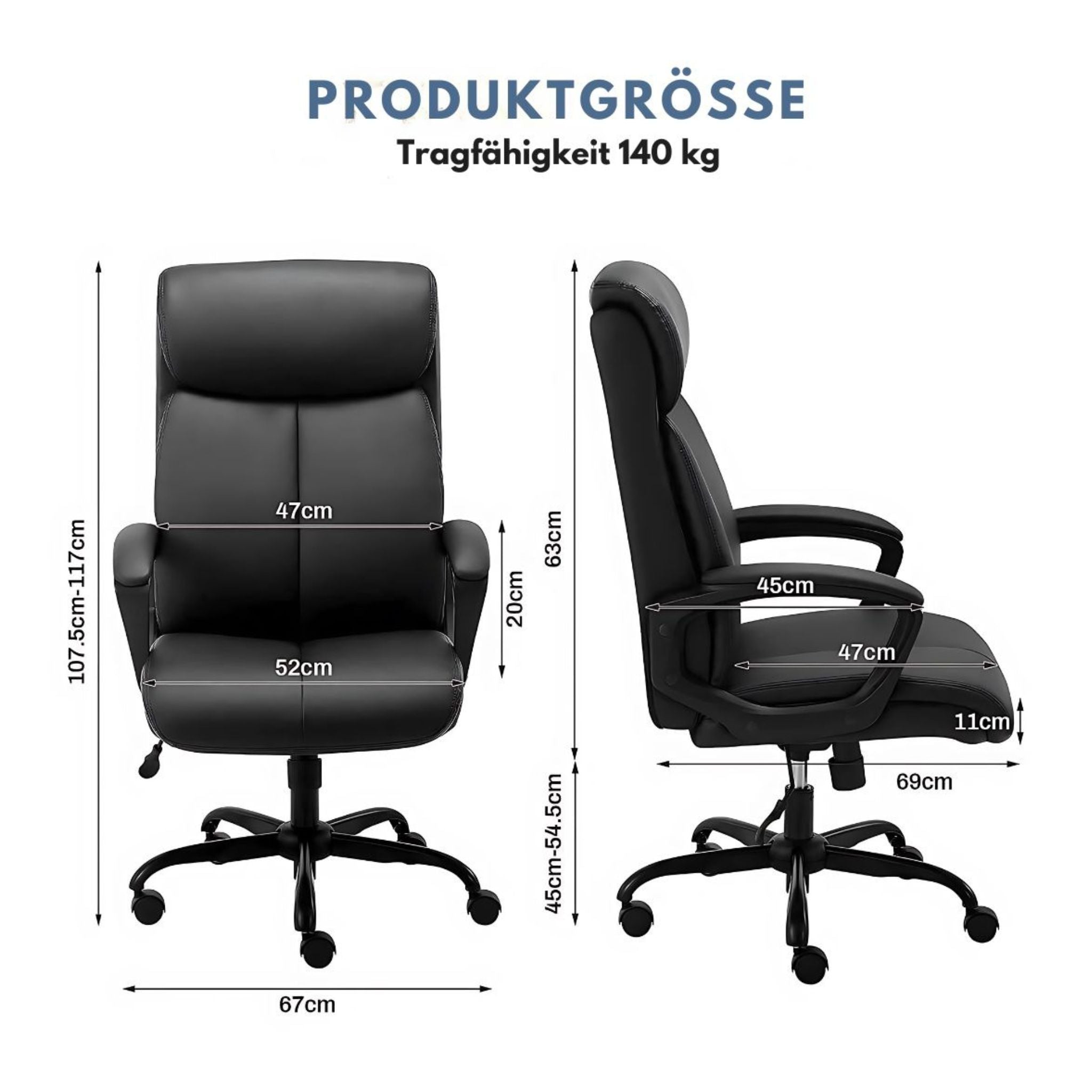 Ergonomischer Bürostuhl - schwarz