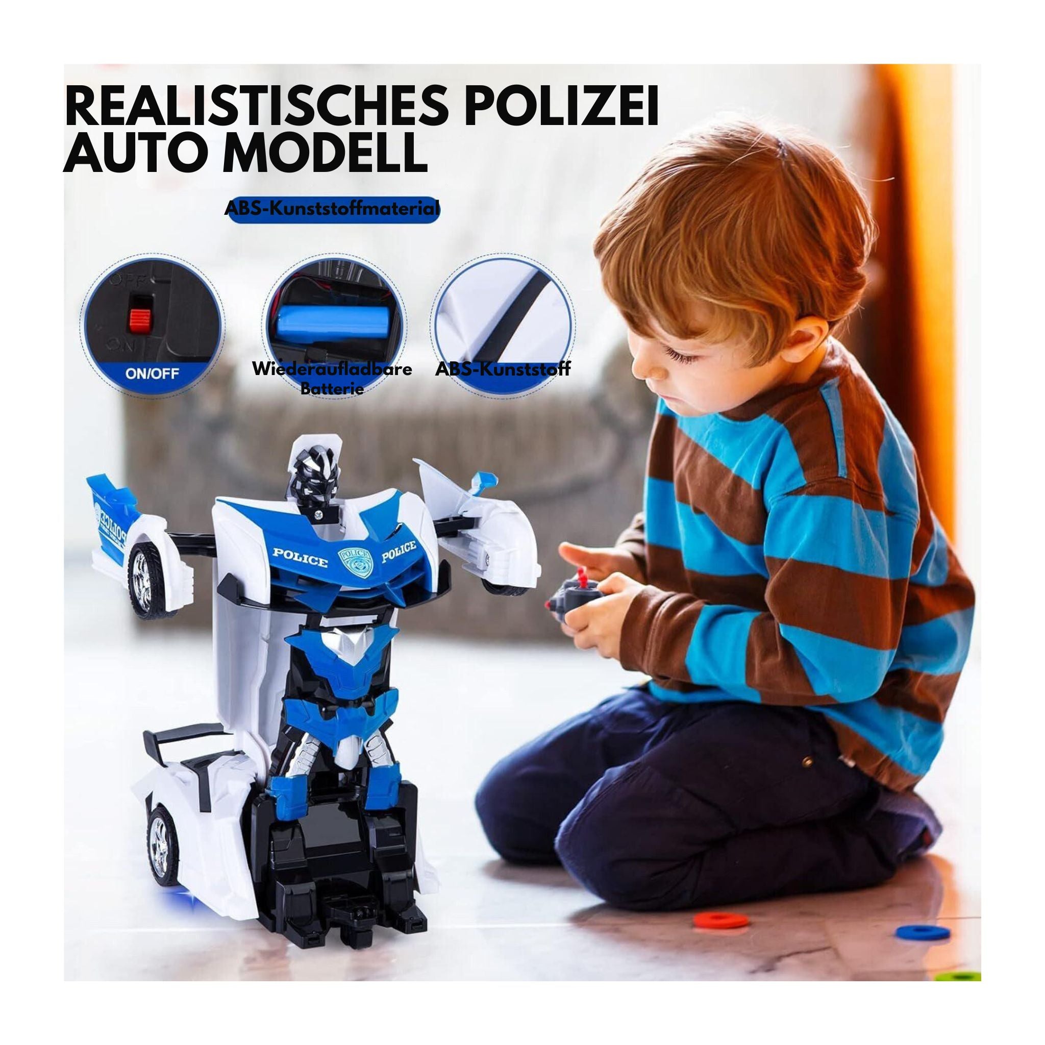 Spielzeug Auto-Roboter - Polizei