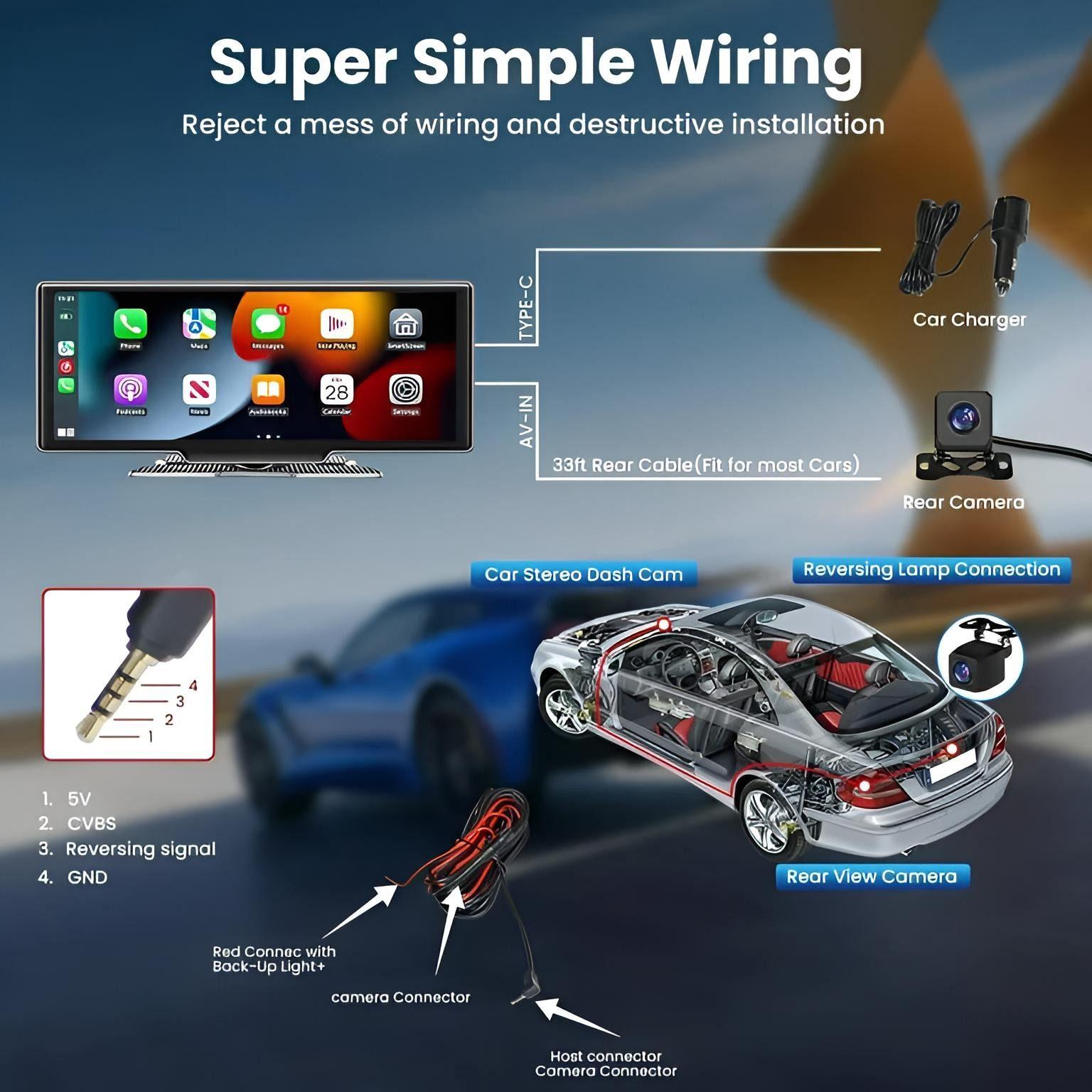 2 in 1 - Dashcam und Navi für Autos - Goldstern