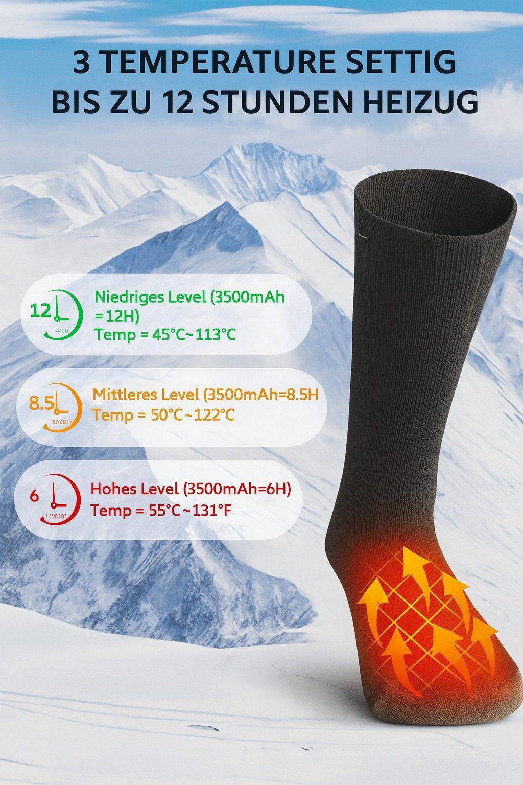 Isopho - Beheizbare Winter - Socken - M