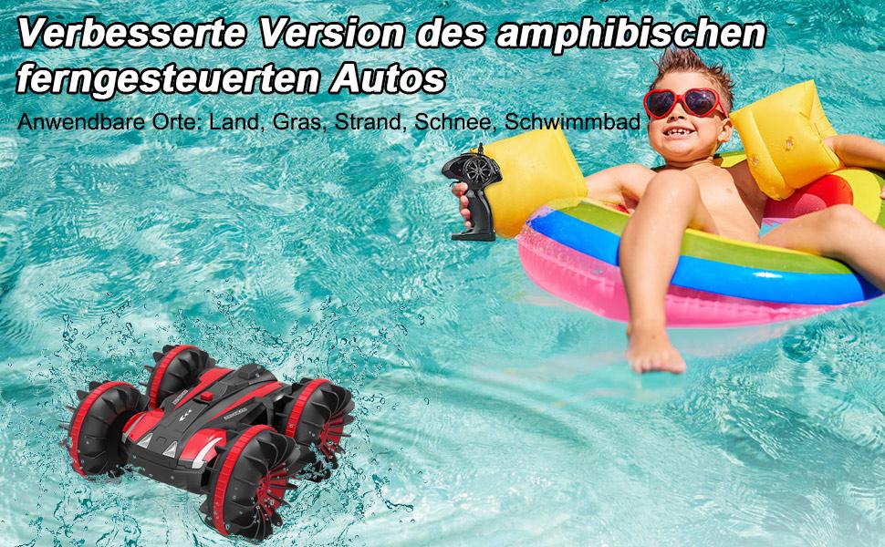 Amphibisch ferngesteuertes Auto - Rot-02