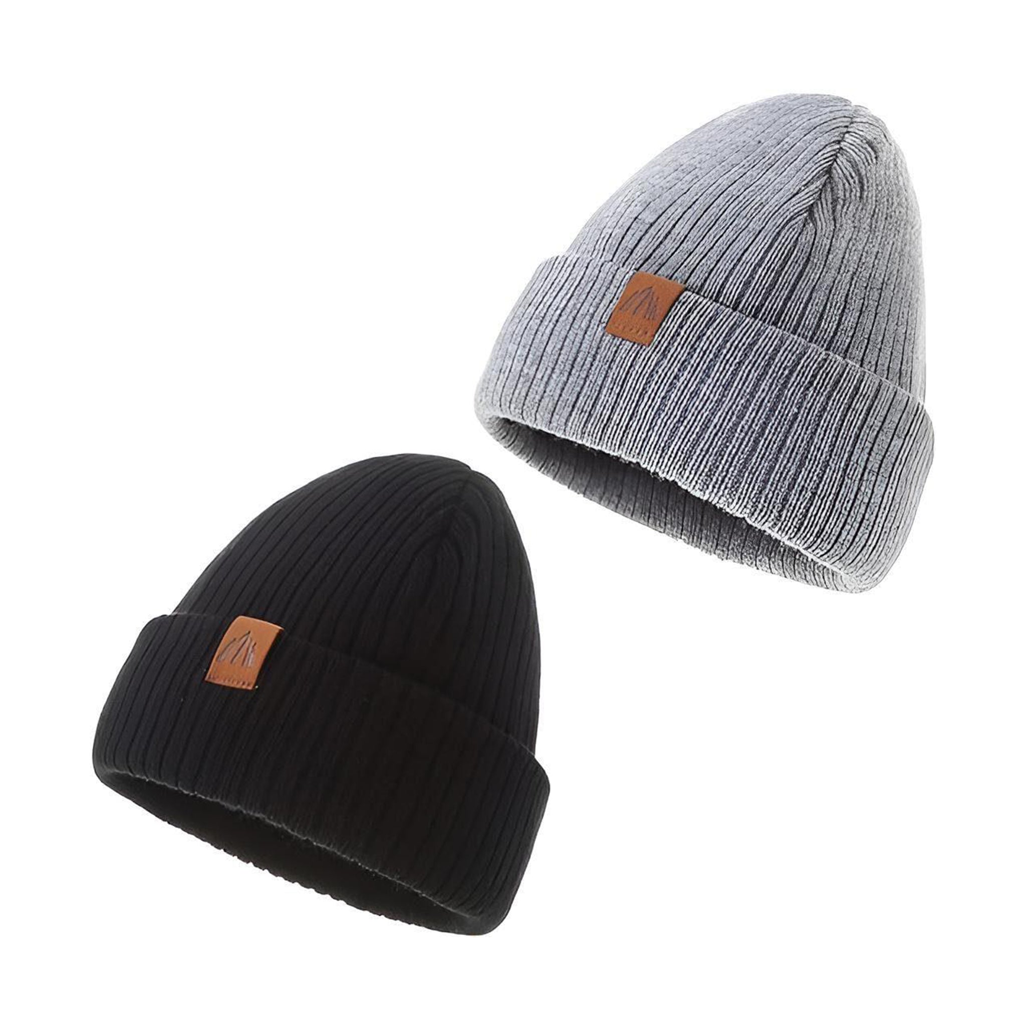 AHAHA Kinder Beanie - 2er Schwarz Grau