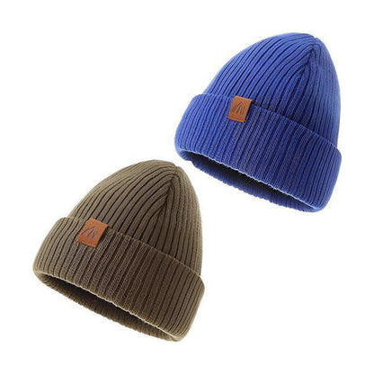 AHAHA Kinder Beanie - 2er Blau Braun