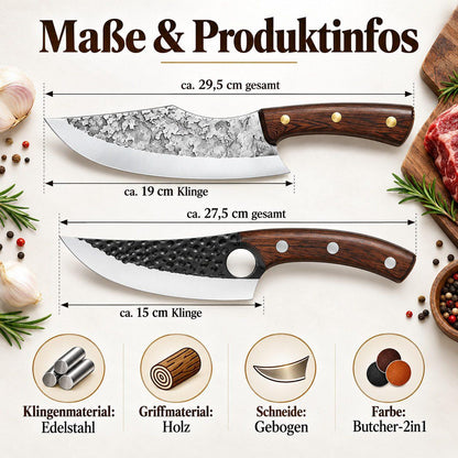 Heesem Butchermesser-Set - 2-tlg braun