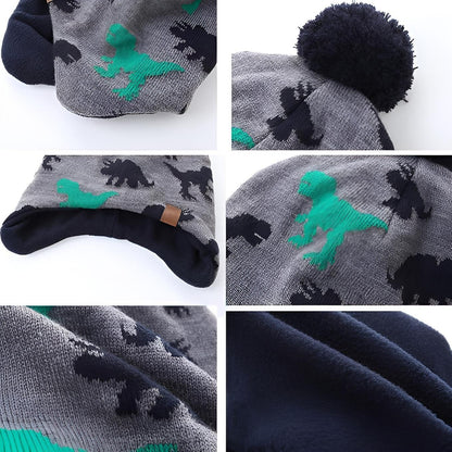 AHAHA Kinder Beanie - 0R43 Dino/Grau