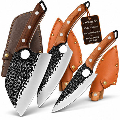 Heesem Butchermesser-Set - 3-tlg braun
