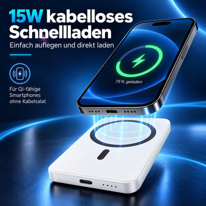 Magnet Powerbank - 5000 mAh - Weiß
