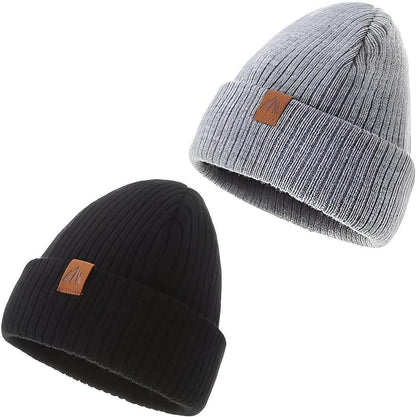 AHAHA Kinder Beanie - 66P3 Schwarz/Grau