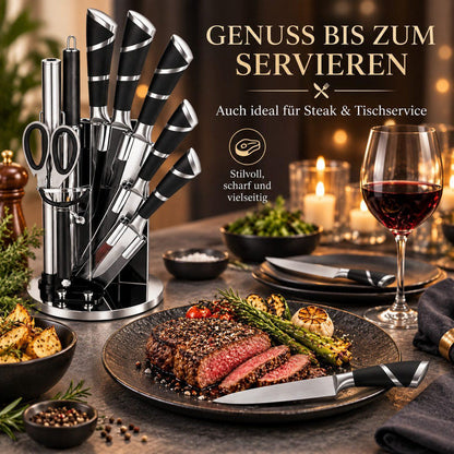 Bonito Küchenmesser-Set - 12-tlg schwarz