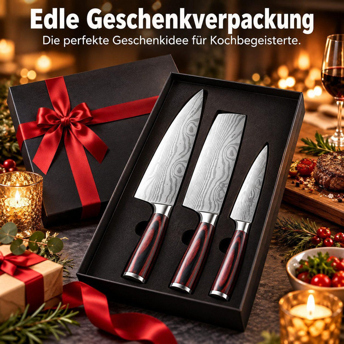 Heesem Nakirimesser-Set - 3-tlg schwarz