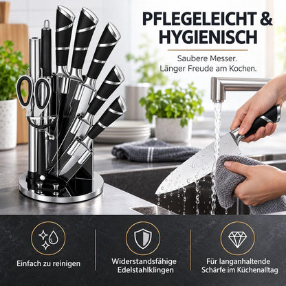 Bonito Küchenmesser-Set - 12-tlg schwarz