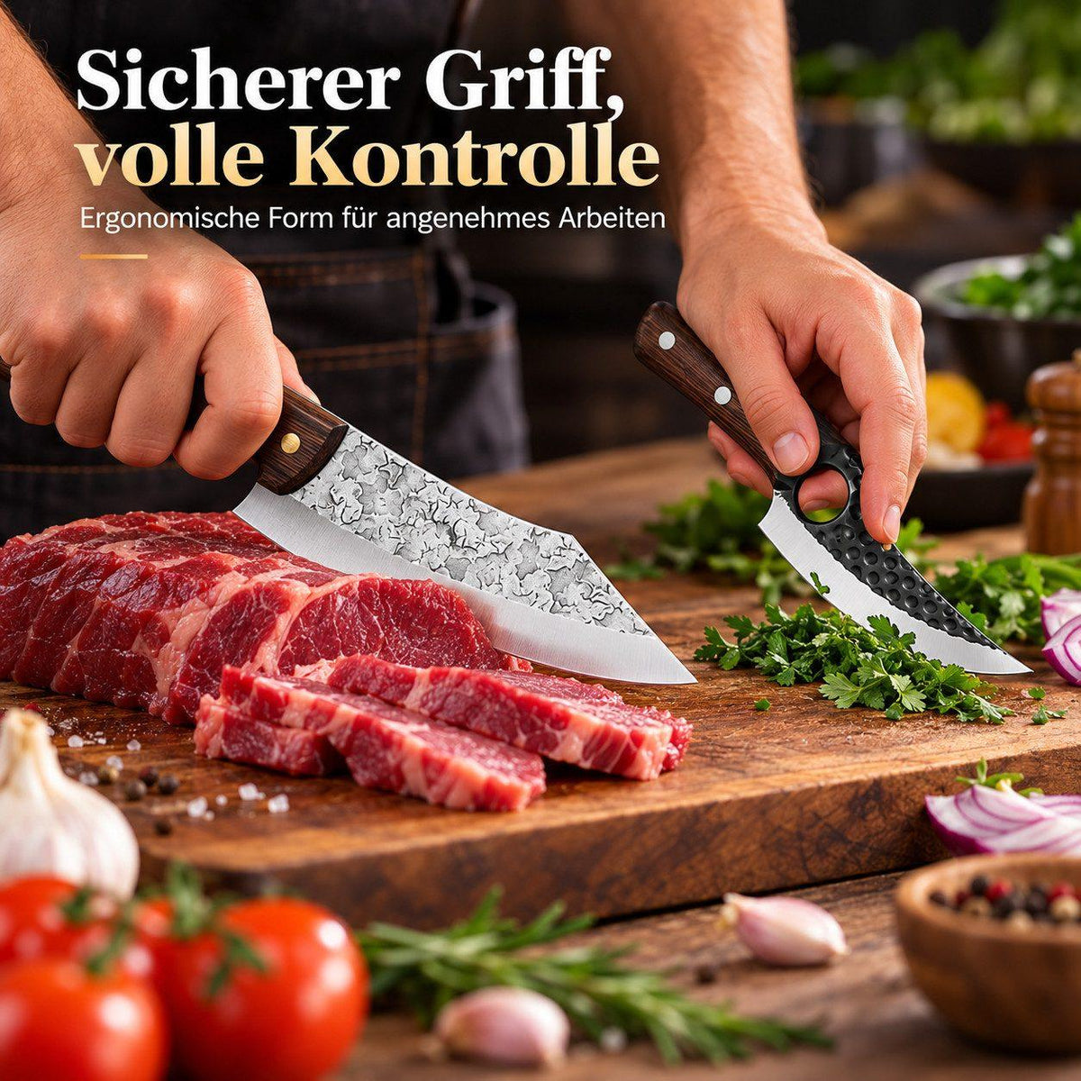 Heesem Butchermesser-Set - 2-tlg braun
