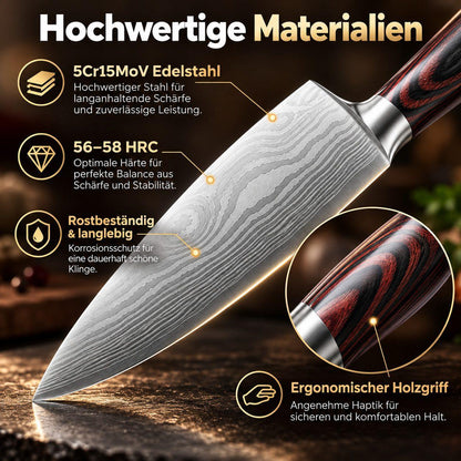 Heesem Nakirimesser-Set - 3-tlg schwarz